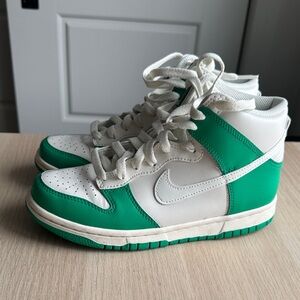 Green and White High-Top Sneakers